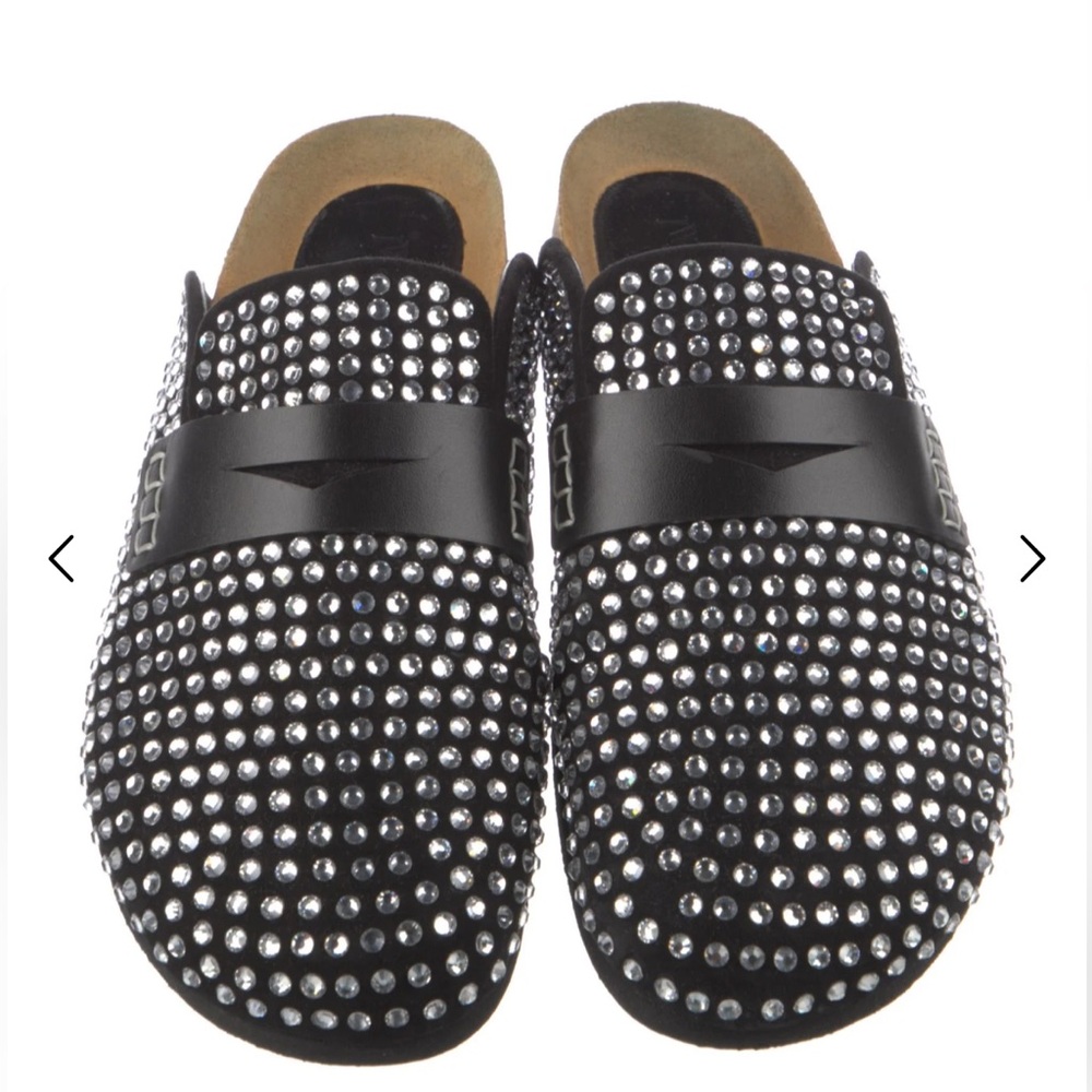 JW Anderson Crystal-embellished suede mules